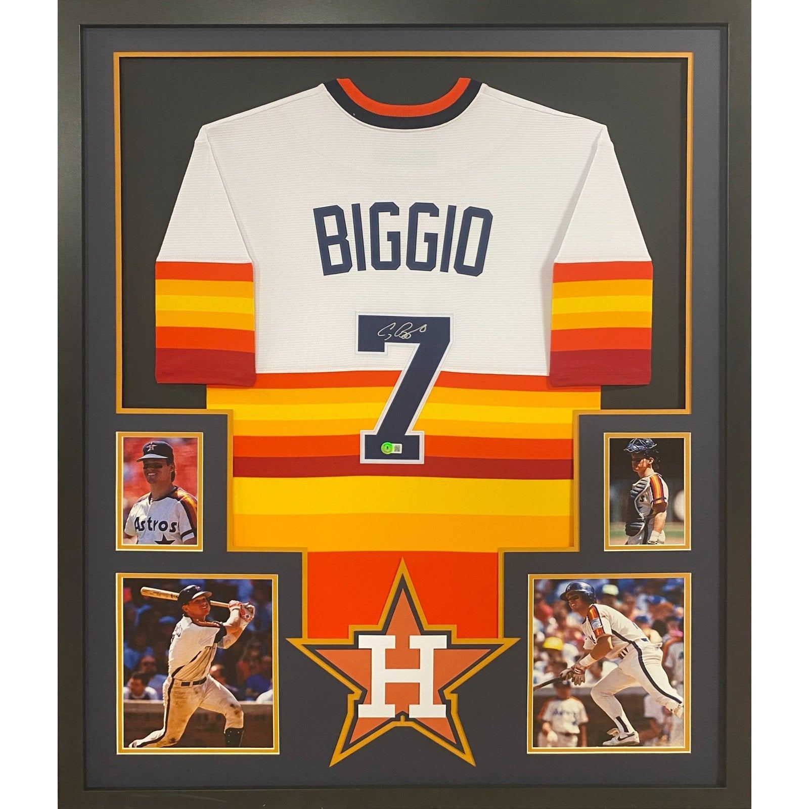 Craig Biggio Framed Signed Jersey Beckett Autographed Signed Houston Astros