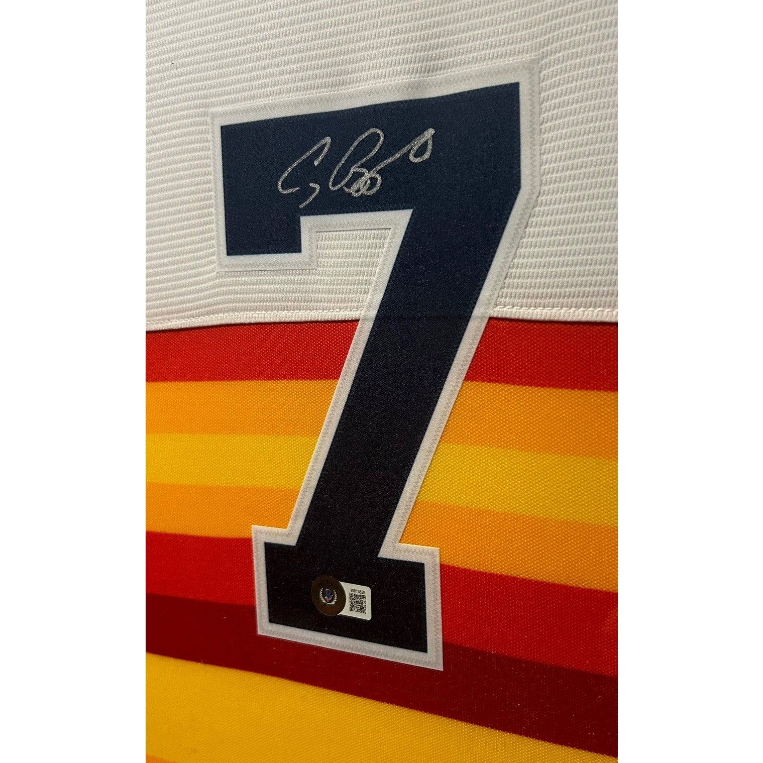 Craig Biggio Framed Signed Jersey Beckett Autographed Signed Houston Astros