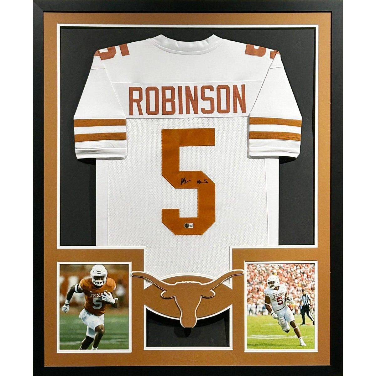 Bijan Robinson Framed Signed Jersey Beckett Autographed Texas Falcons
