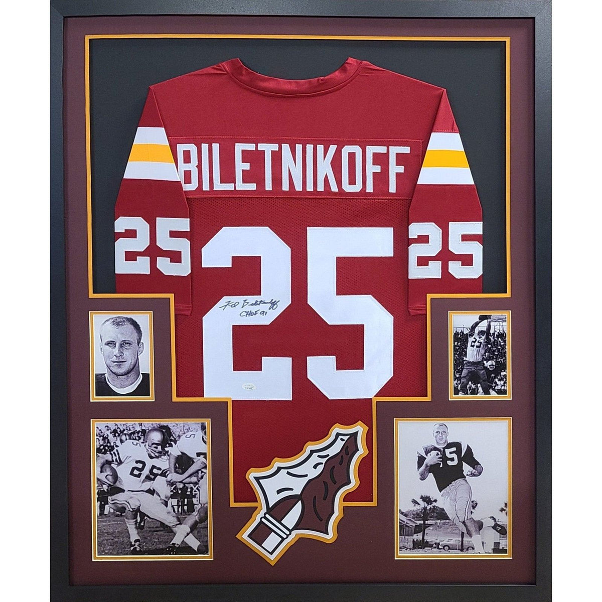 Fred Biletnikoff Framed Signed Jersey JSA Autographed Florida State Raiders