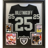 Fred Biletnikoff Framed Signed Black Jersey Beckett Autographed Oakland Raiders