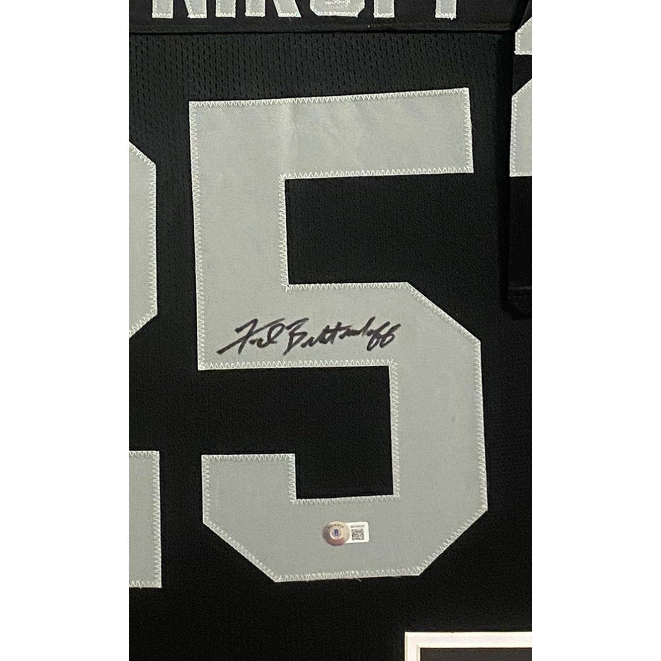 Fred Biletnikoff Framed Signed Black Jersey Beckett Autographed Oakland Raiders