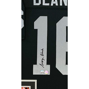 George Blanda Signed Framed Jersey GTSM COA Autographed Raiders