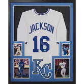 Bo Jackson Signed Framed White Jersey Beckett Autographed KC Royals