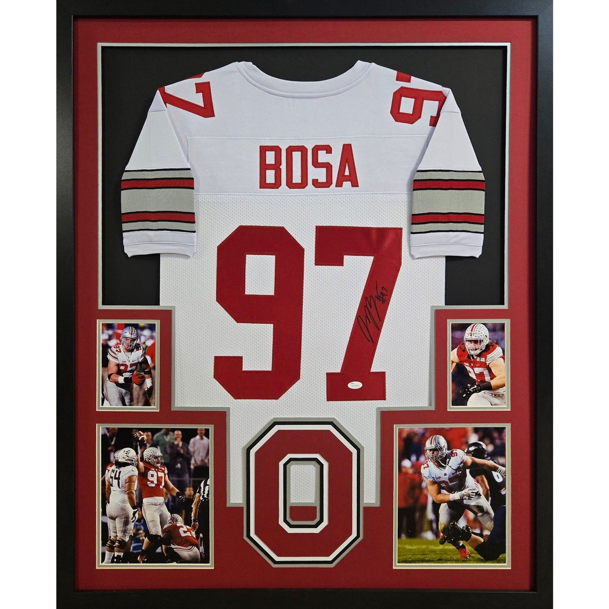 Joey Bosa Signed Framed Signed White Jersey Ohio State Beckett Autographed