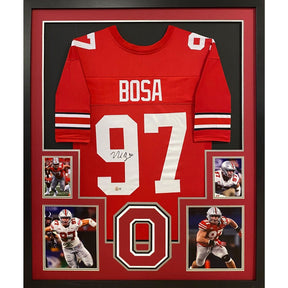 Nick Bosa Signed Framed Signed Jersey Ohio State Beckett Autographed