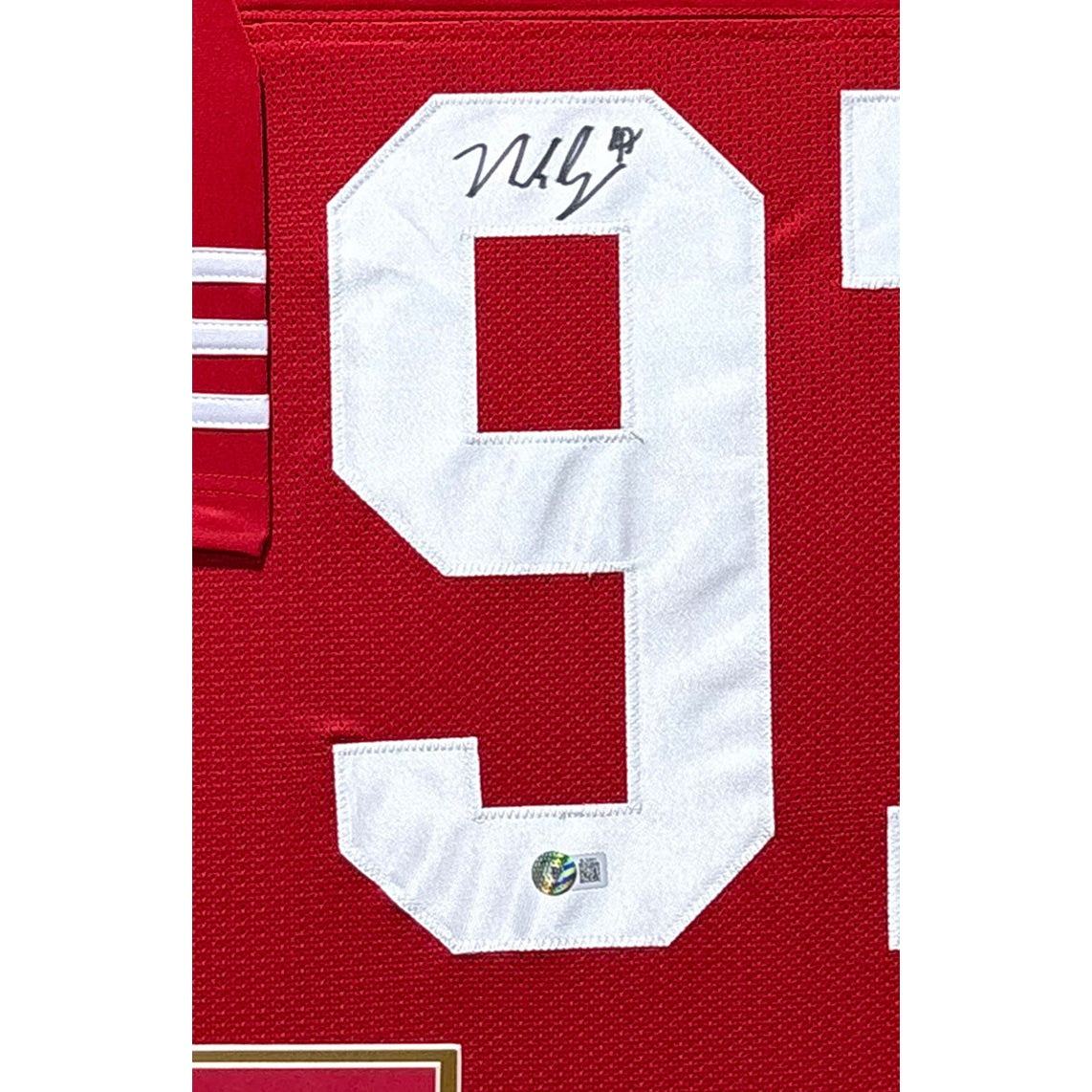 Nick Bosa Signed Framed Signed Red Jersey 49ers Beckett Autographed 2P