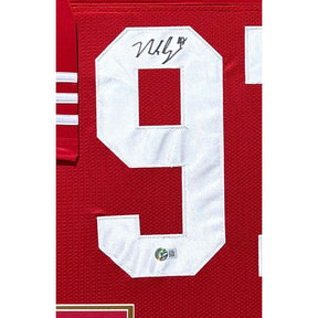 Nick Bosa Signed Framed Signed Red Jersey 49ers Beckett Autographed 2P