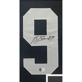 Brock Bowers Framed Black Jersey Beckett Autographed Signed Raiders