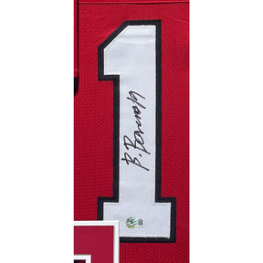 Brock Bowers Framed Red Jersey Beckett Autographed Signed Georgia