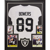 Brock Bowers Framed White Jersey Beckett Autographed Signed Raiders