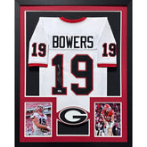 Brock Bowers Framed White Jersey Beckett Autographed Signed Georgia