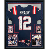 Tom Brady Framed Signed Blue Jersey Fanatics New England Patriots Autographed