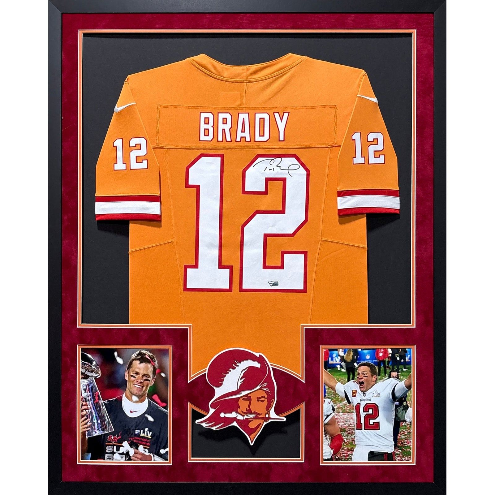 Tom Brady Framed Signed Creamsicle Jersey Fanatics Buccaneers Autographed