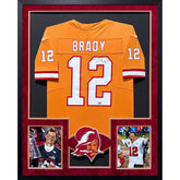 Tom Brady Framed Signed Creamsicle Jersey Fanatics Buccaneers Autographed
