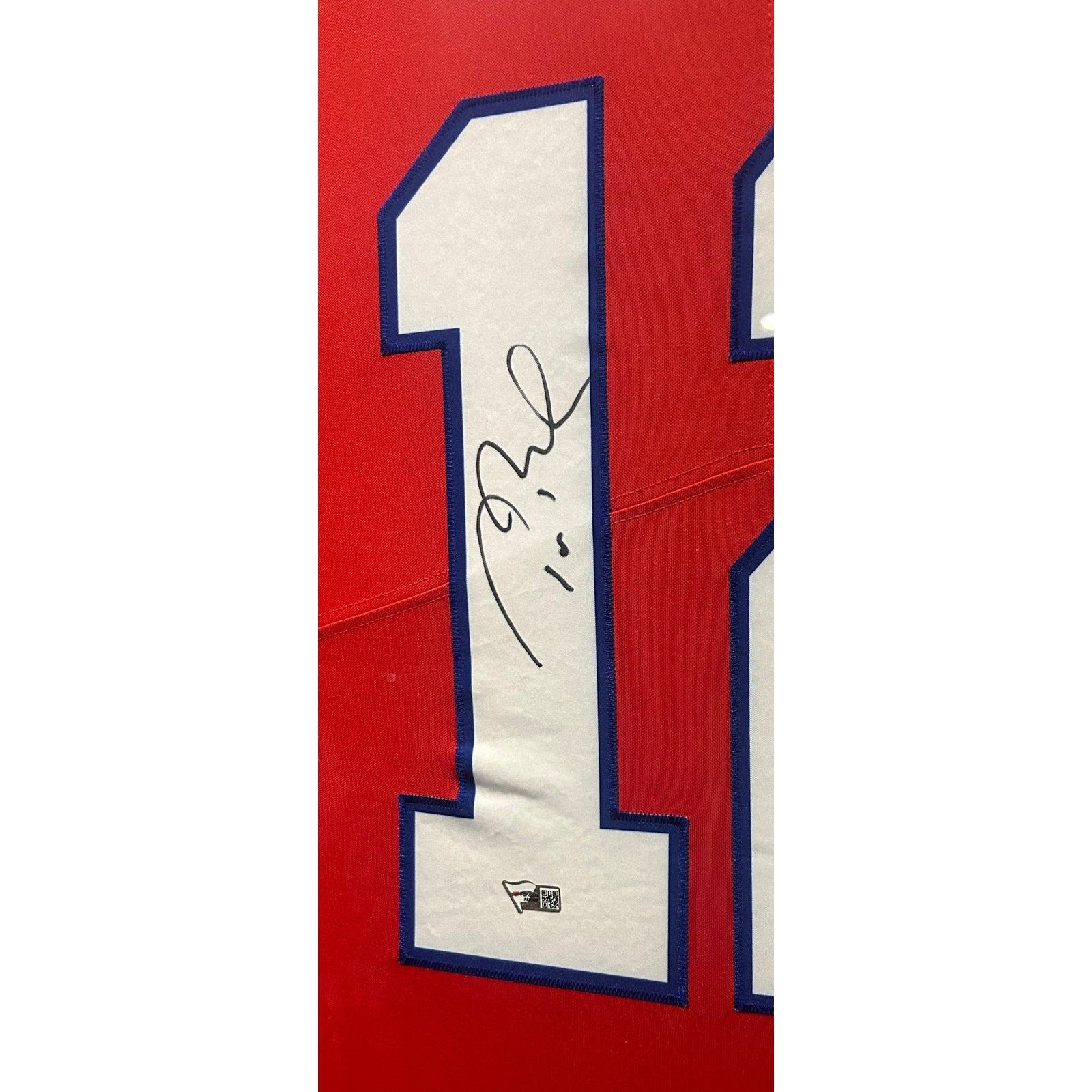 Tom Brady Framed Signed Red TB Jersey Fanatics NE Patriots Autographed