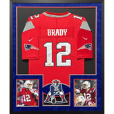 Tom Brady Framed Signed Red TB Jersey Tristar NE Patriots Autographed
