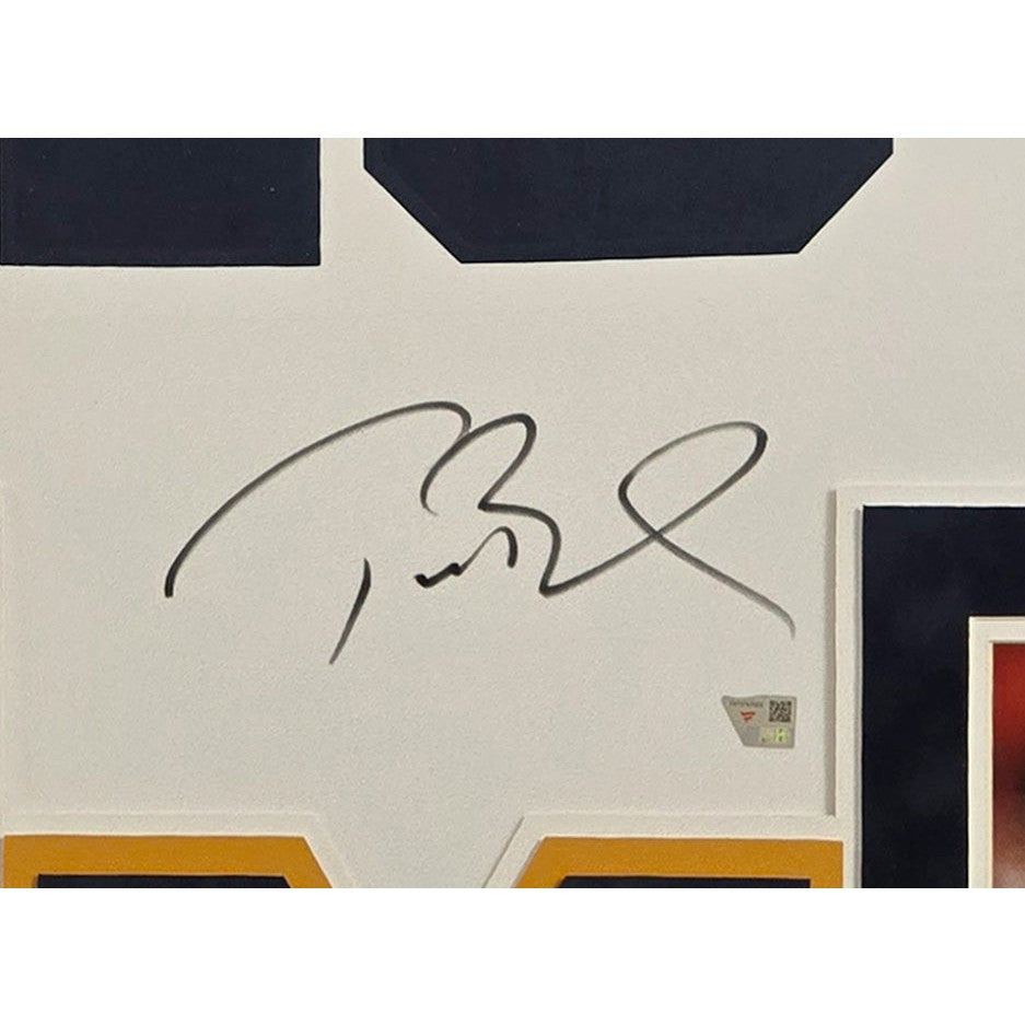 Tom Brady Framed Signed White Jersey Fanatics Michigan Autographed Patriots