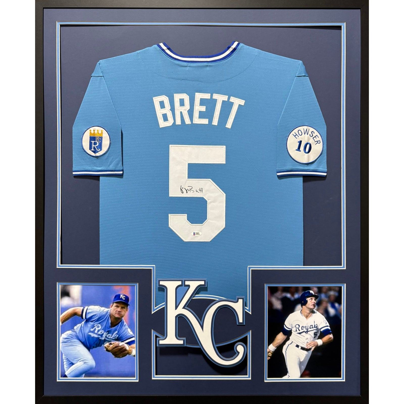 George Brett Framed Signed Jersey w Patches Beckett Autographed KC Royals