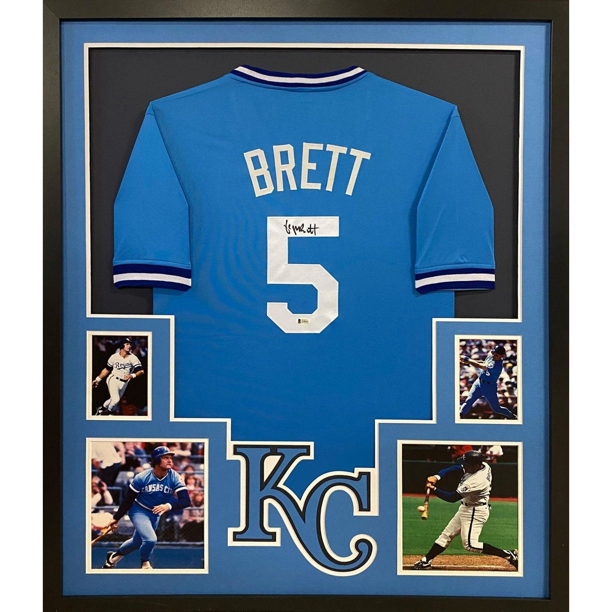 George Brett Framed Signed Jersey Beckett Autographed Signed Kansas City Royals