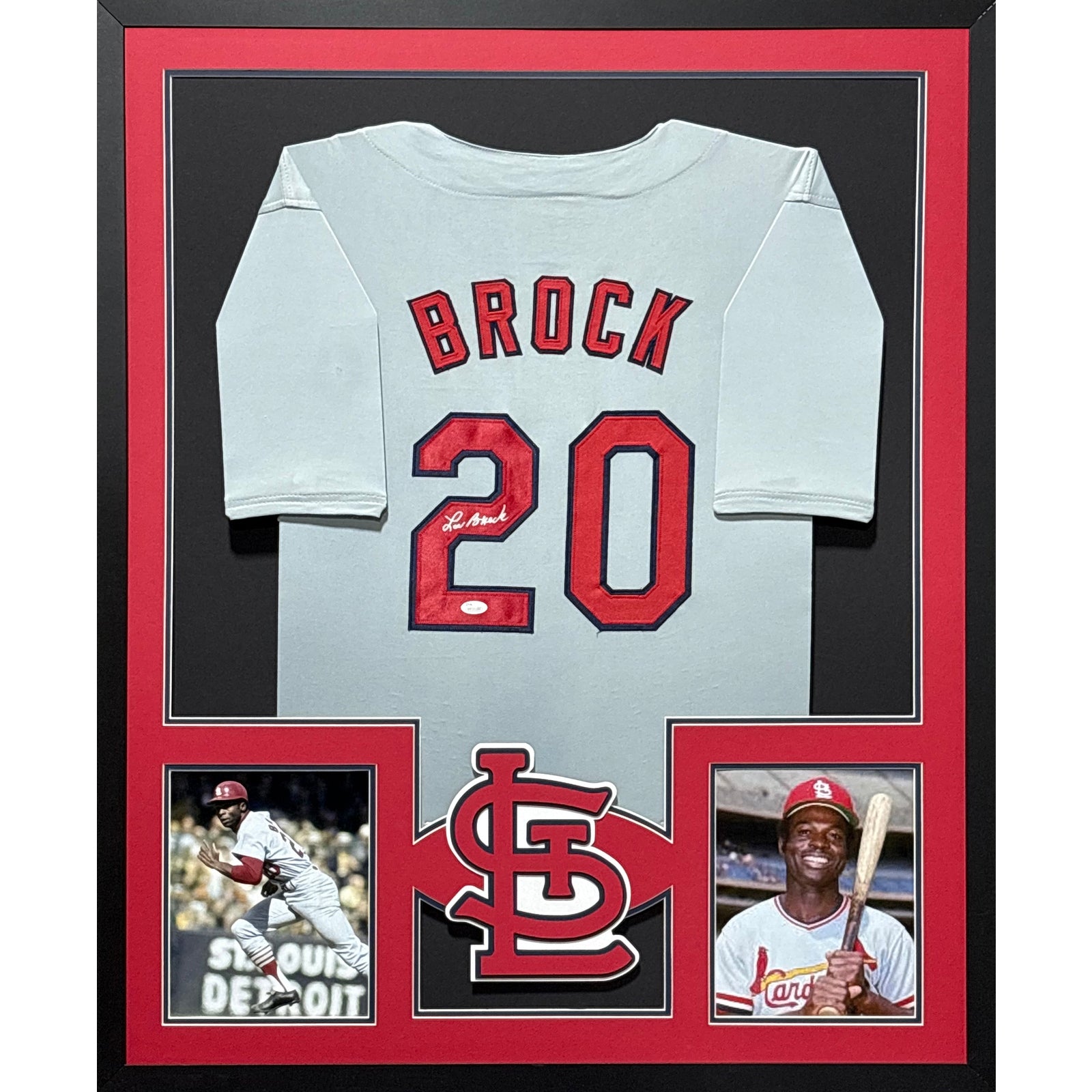 Lou Brock Signed Grey Jersey JSA Autographed St. Louis Cardinals