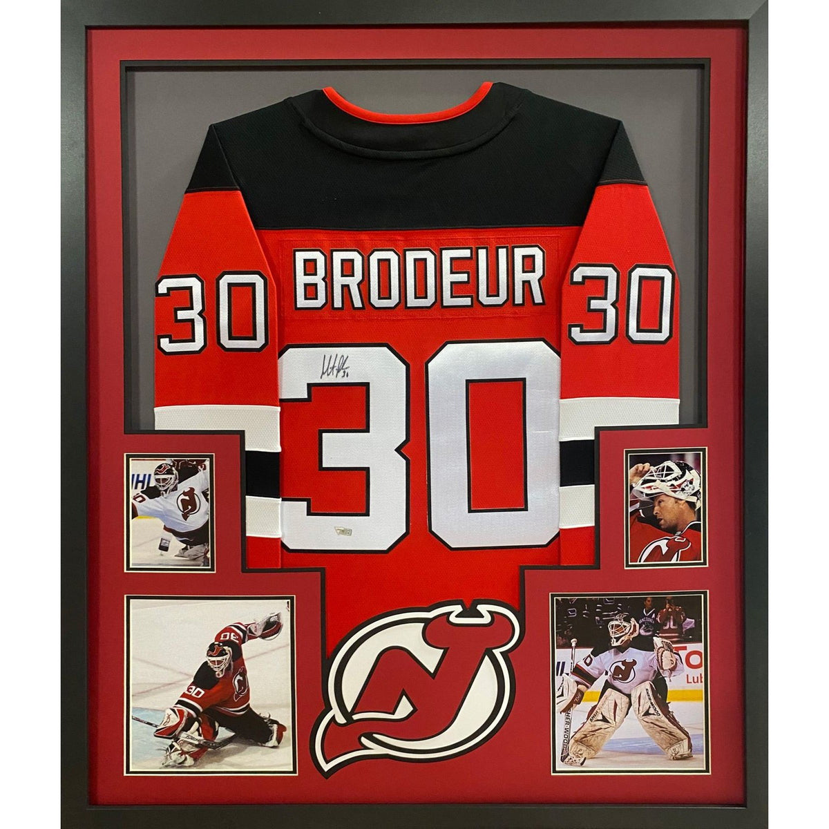 Martin Brodeur Framed Signed Jersey Fanatics Autographed New Jersey Devils