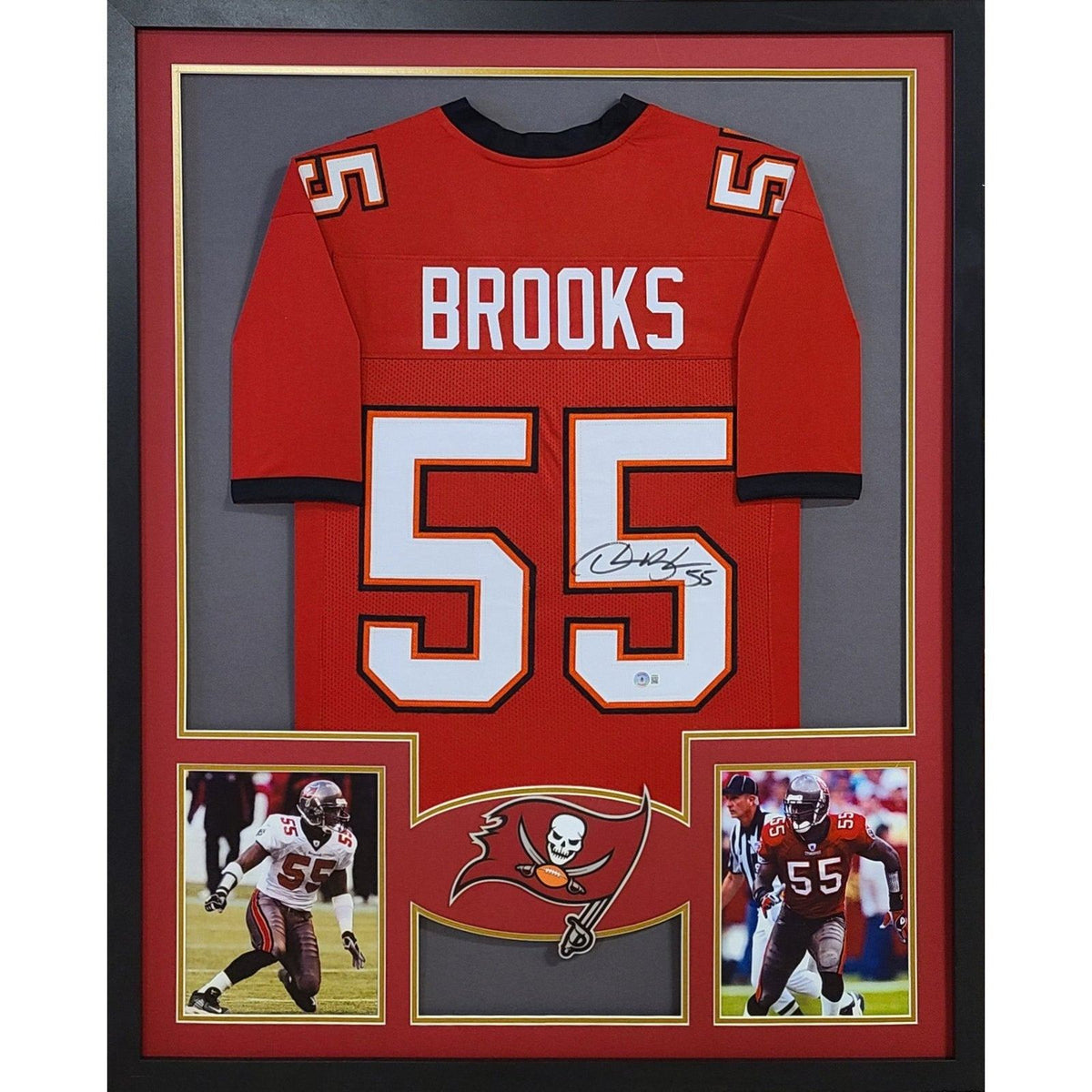 Derrick Brooks Framed Signed Jersey Beckett Autographed Tampa Bay Buccaneers