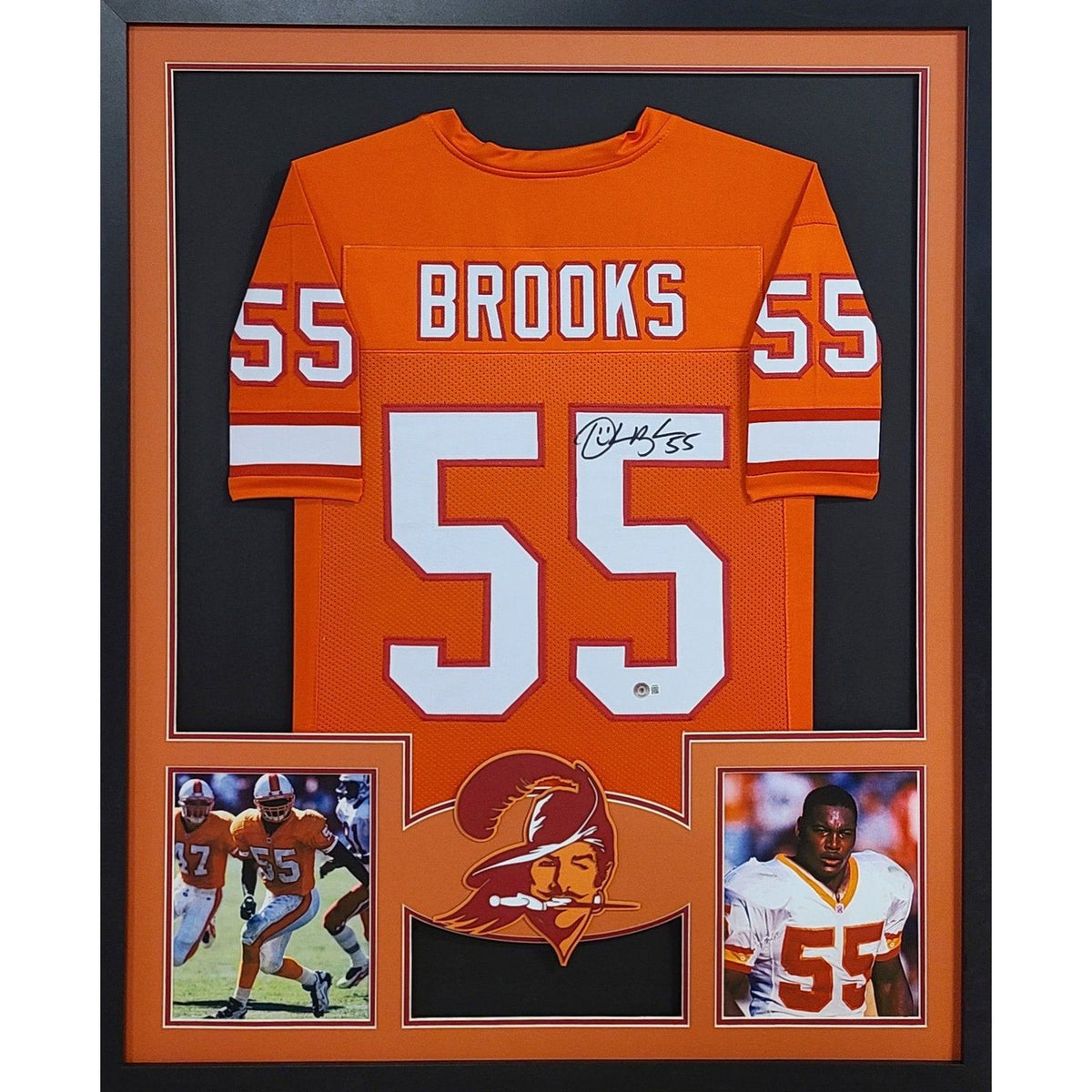 Derrick Brooks Framed Signed TB Jersey Beckett Autographed Tampa Bay Buccaneers