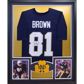 Tim Brown Framed Signed Jersey Beckett Notre Dame Autographed Heisman