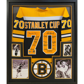 Boston Bruins Stanley Cup Team Signed Framed Jersey Autographed Signed by 16
