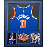 Jalen Brunson Framed Signed Blue Jersey Beckett Autographed New York Knicks