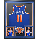 Jalen Brunson Framed Signed Blue Jersey JSA Autographed New York Knicks