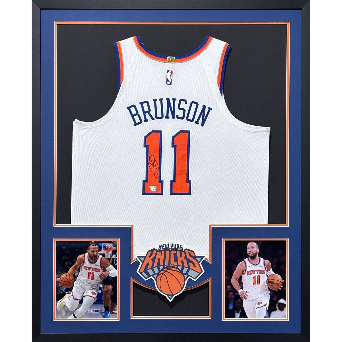 Jalen Brunson Framed Signed Jersey Fanatics Autographed New York Knicks