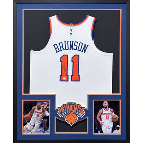 Jalen Brunson Framed Signed Jersey Fanatics Autographed New York Knicks