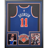 Jalen Brunson Framed Signed Blue Jersey JSA Autographed New York Knicks