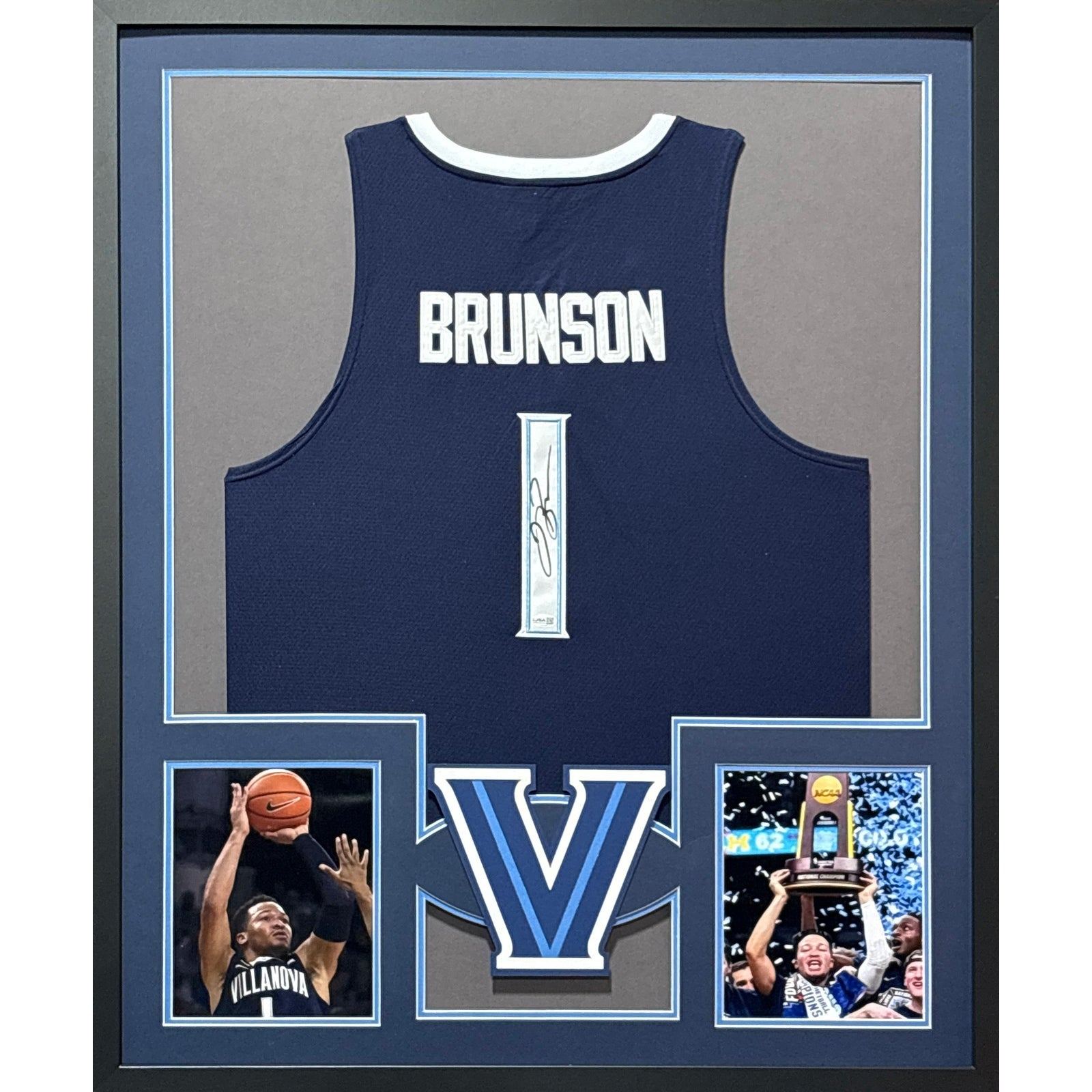 Jalen Brunson Framed Signed Jersey JSA Autographed Knicks Villanova