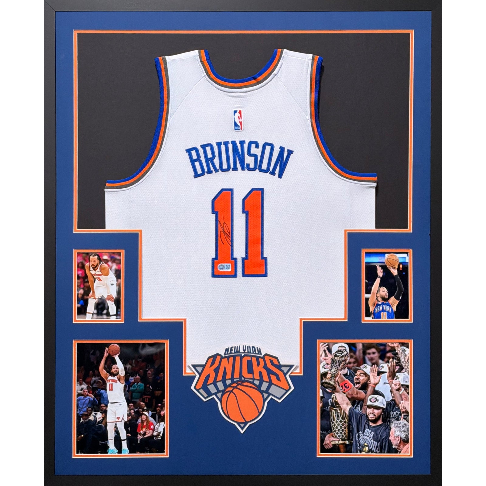 Jalen Brunson Framed Signed Jersey PC COA Autographed New York Knicks