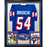 Tedy Bruschi Framed Signed Jersey Beckett Autographed TB Patriots New England