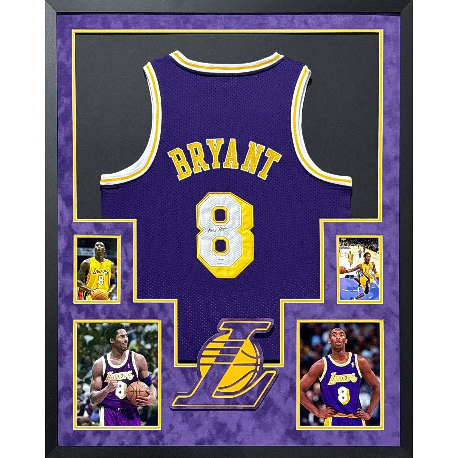 Kobe Bryant Framed Signed Jersey PSA/DNA Autographed LA Lakers Purple