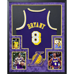 Kobe Bryant Framed Signed Jersey PSA/DNA Autographed LA Lakers Purple