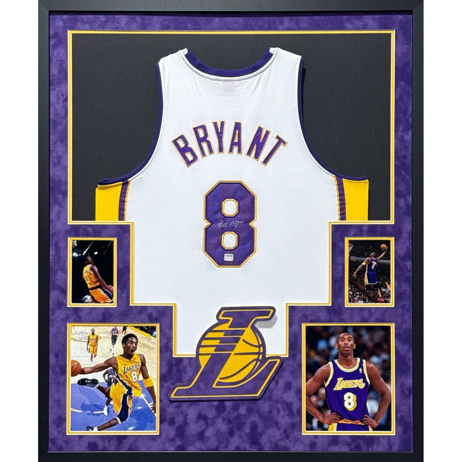 Kobe Bryant Framed Signed White Jersey PSA/DNA Autographed LA Lakers IH