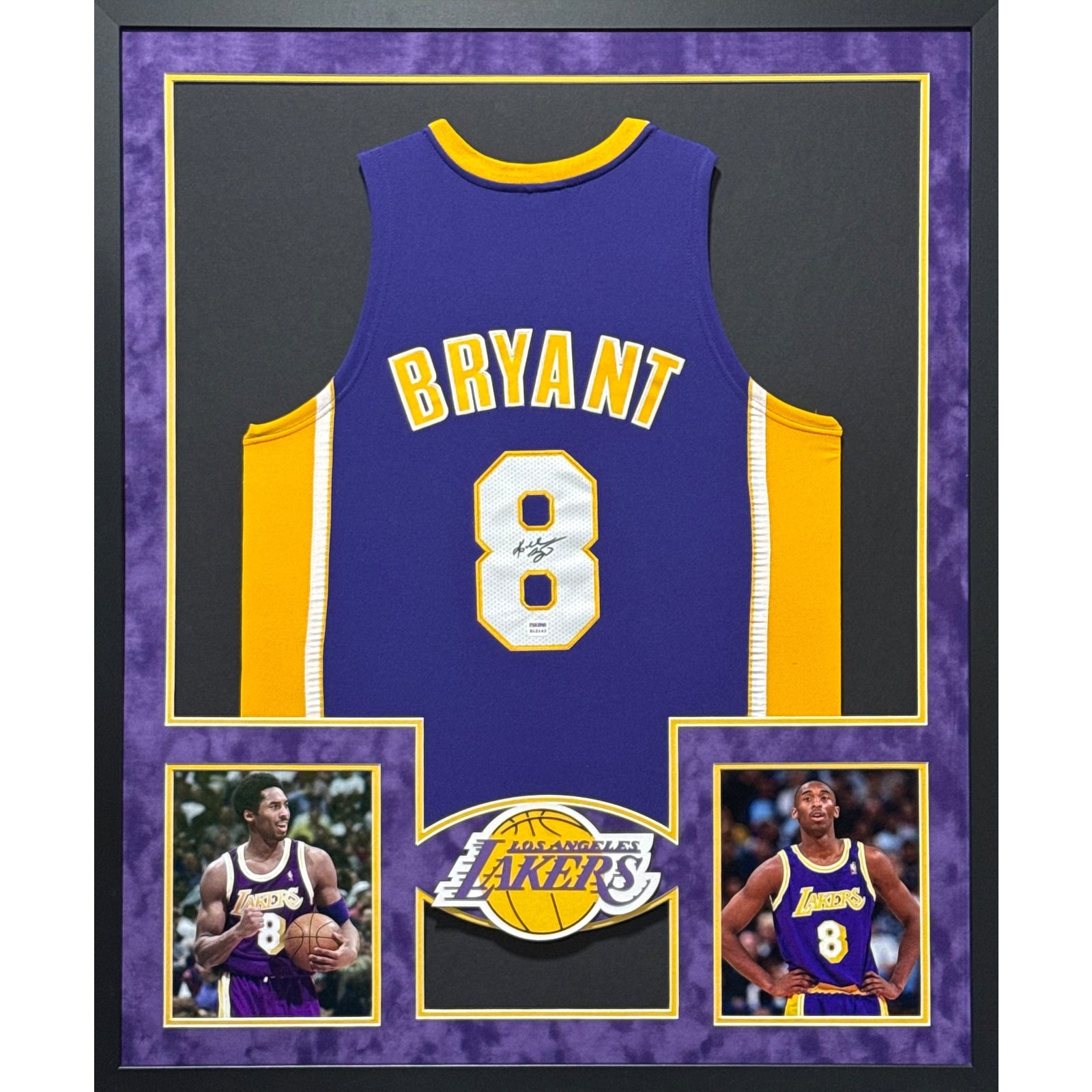 Kobe Bryant Framed Signed Jersey PSA/DNA Autographed LA Lakers Purple IH