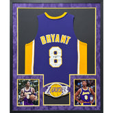 Kobe Bryant Framed Signed Jersey PSA/DNA Autographed LA Lakers Purple IH
