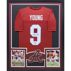 Bryce Young Signed Framed Jersey Beckett Autographed Alabama Heisman Win