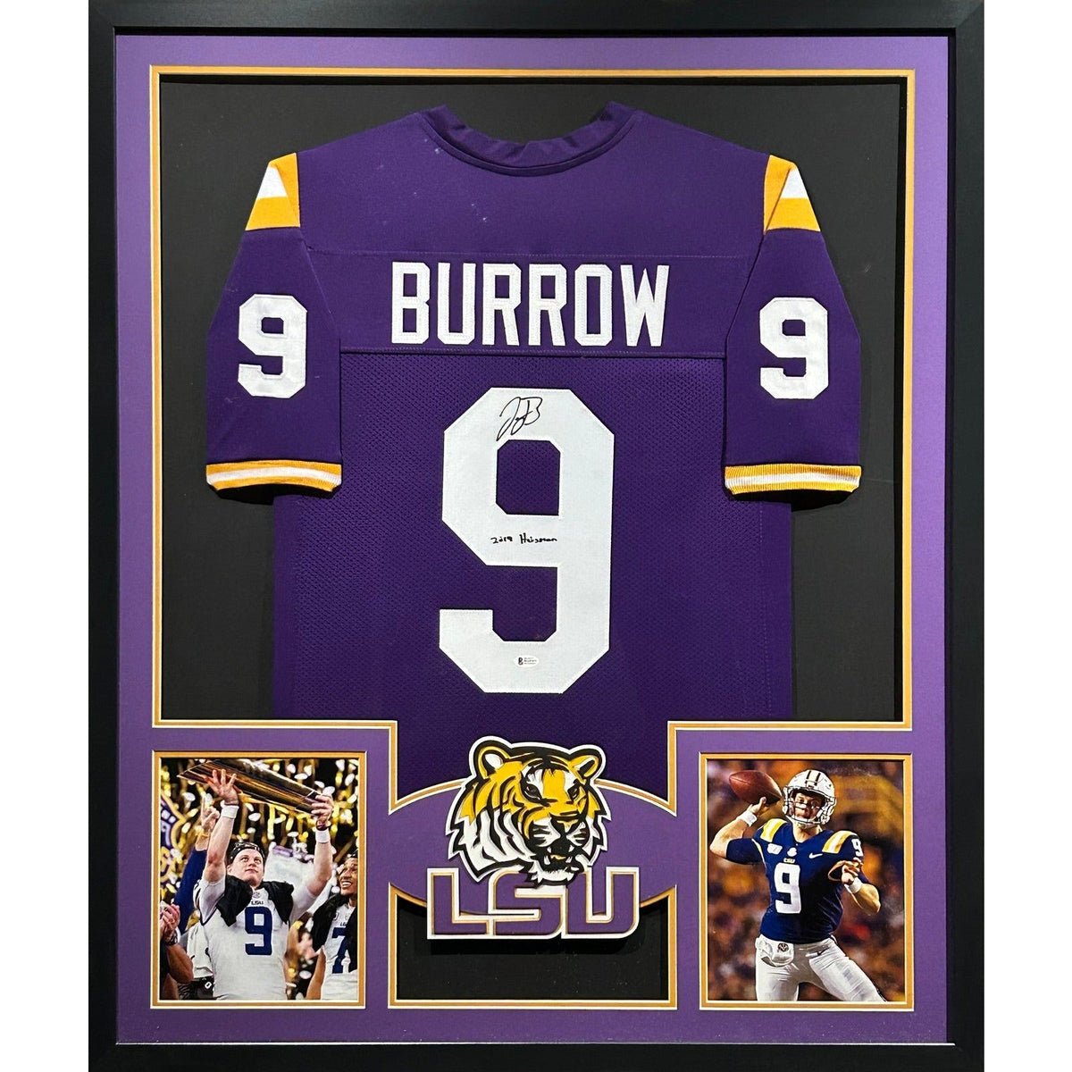 Joe Burrow Framed Signed Jersey Beckett LSU Tigers Autographed