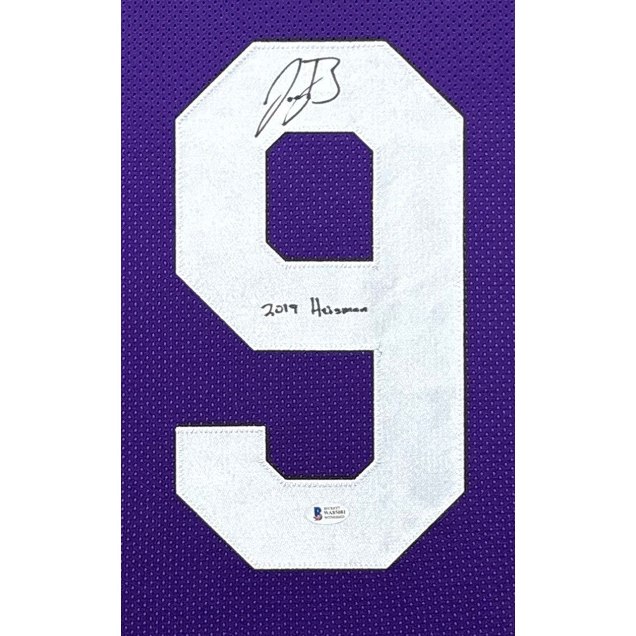 Joe Burrow Framed Signed Jersey Beckett LSU Tigers Autographed Suede