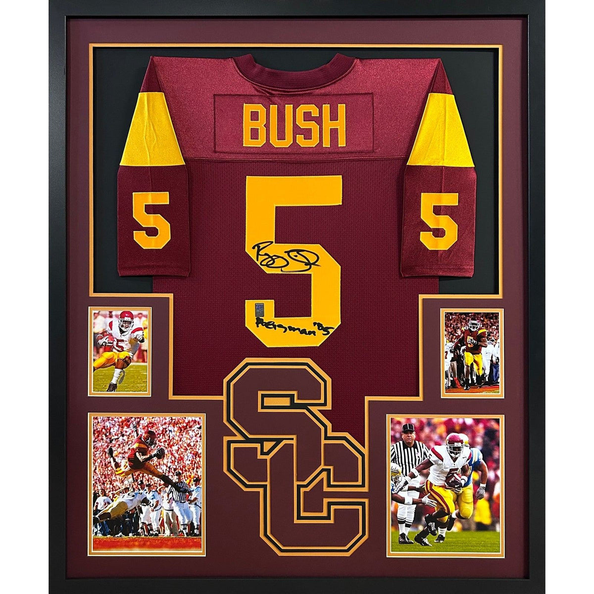 Reggie Bush Signed Framed Jersey GTSM Autographed USC Heisman