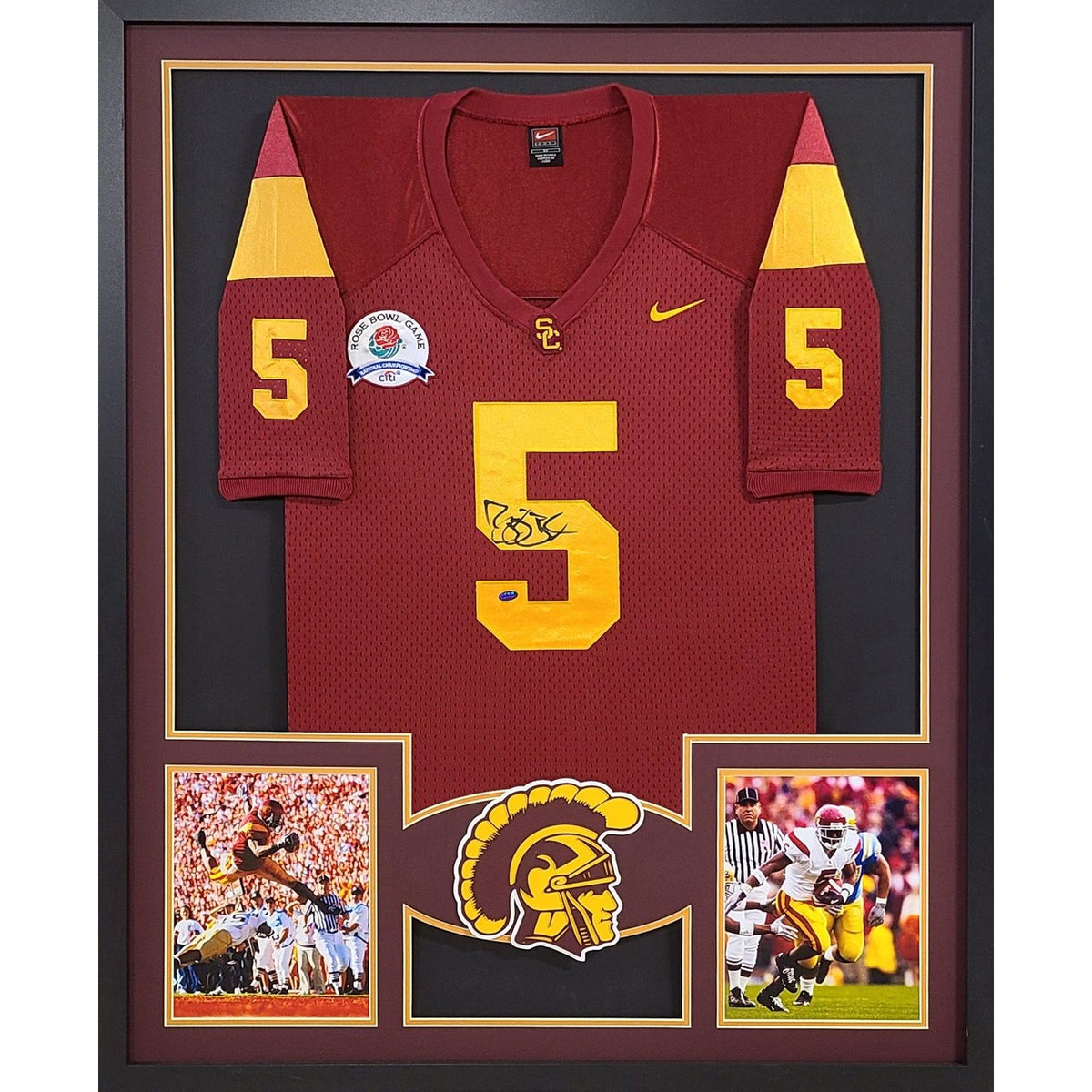 Reggie Bush Signed Framed Jersey GTSM COA Autographed USC Heisman