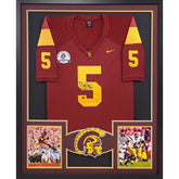 Reggie Bush Signed Framed Jersey GTSM COA Autographed USC Heisman