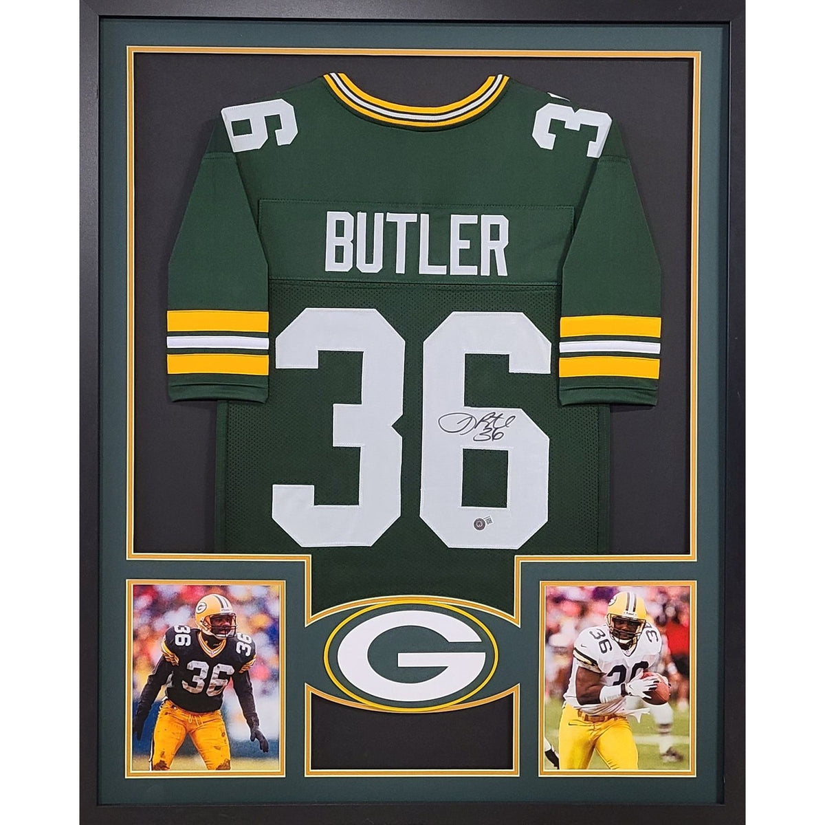 Leroy Butler Framed Signed Green Bay Packers Jersey Beckett Autographed